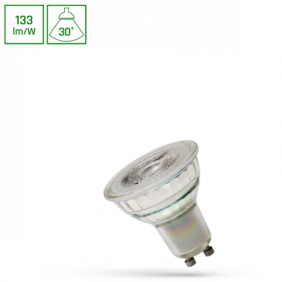 Żarówka LED GU10 7,5W 30st NW biała neutralna z soczewką szklaną Spectrum Led (WOJ+14708)